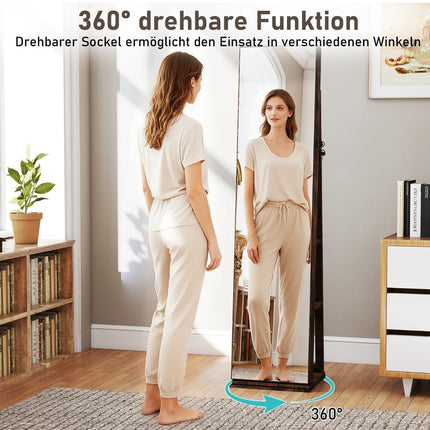 Armoire à bijoux rotative à 360° avec miroir et étagères