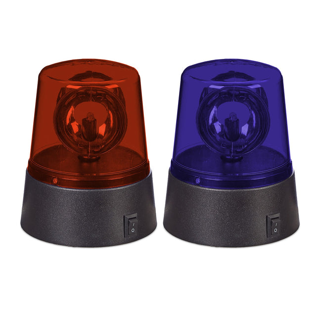 360° drehbare LED-Partylichter, rot & blau, 2er-Set