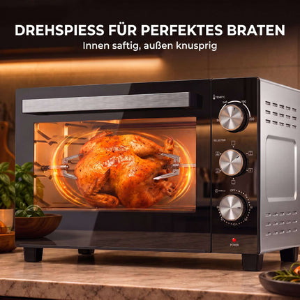 Mini-four à convection 36 L, 1500 W, 90–230 °C, minuterie