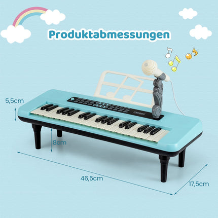 Piano numérique pour enfants à 37 touches avec microphone et support