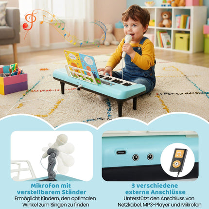 Piano numérique pour enfants à 37 touches avec microphone et support