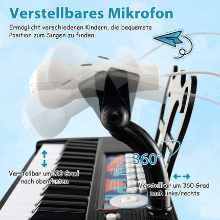 37-Tasten-Kinder-Elektronik-Keyboard mit Mikrofon & Ständer