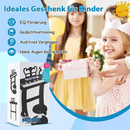 37-Tasten-Kinder-Elektronik-Keyboard mit Mikrofon & Ständer