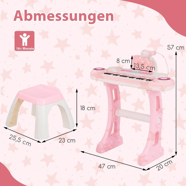 37-Tasten-Kinderkeyboard mit Lichtern, Aufnahme und Mikrofon