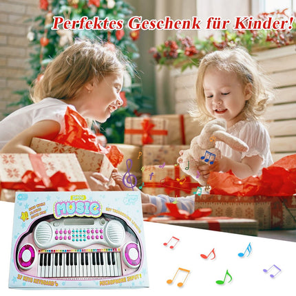 Clavier de piano 37 touches pour enfant avec support, clavier éducatif, 48 x 20 x 38 cm, rose