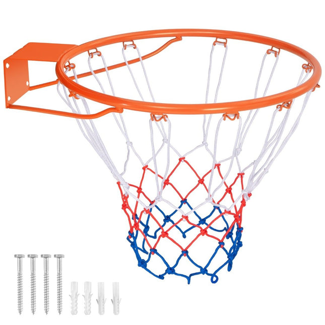 Panier de basket Ø37cm avec anneau &amp; Filet pour porte et amp; Mini panier de basket mural intérieur orange