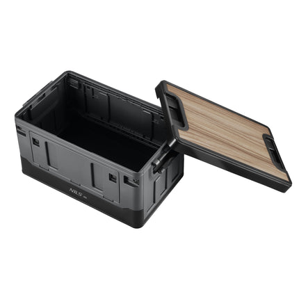 Coffre de transport pliable gris 38L avec plateau