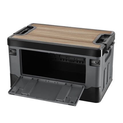 Coffre de transport pliable gris 38L avec plateau