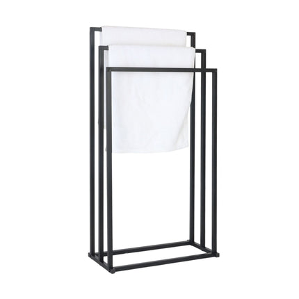 Porte-serviettes métallique à 3 barres - Étagère de salle de bain autoportante