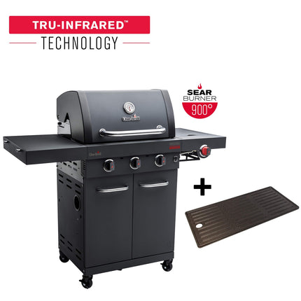 3-Brenner-Gasgrill mit Infrarot-Keramikbrenner, Gusseisenroste