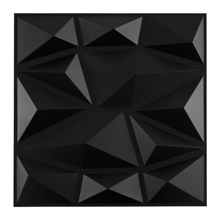 3D-Wandpaneele, schwarzes PVC, 50er-Pack, 30x30 cm, 4,5m² Abdeckung
