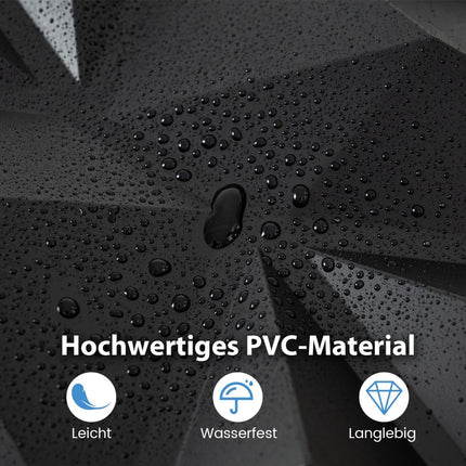 3D-Wandpaneele, schwarzes PVC, 50er-Pack, 30x30 cm, 4,5m² Abdeckung