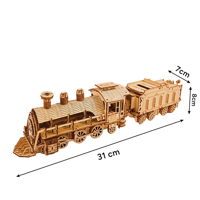 Puzzle 3D en bois Locomotive à vapeur, 282 pièces, à partir de 12 ans