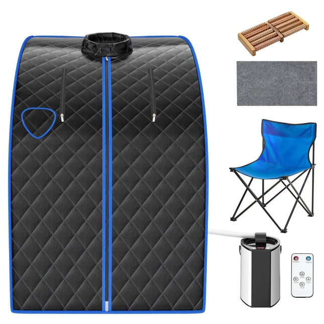 Mini sauna à vapeur 3 L 1000 W avec fonction brumisateur pour la maison, 78 x 87 x 101 cm, noir