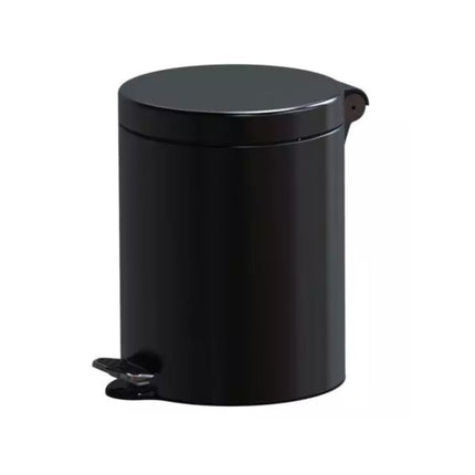 Poubelle à pédale en acier noir de 3 litres avec mécanisme de verrouillage par clic