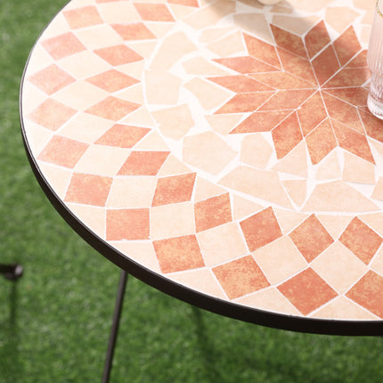 Bistro-Set - 3-teilig, Mosaikmetall, Tisch und 2 Stühle