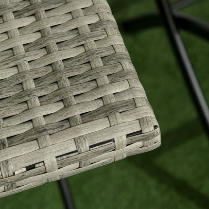 3 Pièces. Ensemble De Meubles De Balcon Rats, Ensemble De Bistro Avec 2 Chaises Pliantes, Table Pliante, Ensemble De Meubles De Jardin, Groupe De Sièges, Ensemble De Sièges, Métal, Gris Clair