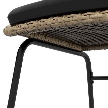 Rattan-Gartenmöbel – 3-teilig, gelbe Polster