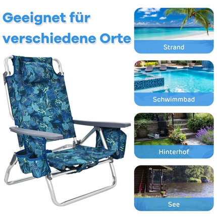 Ensemble de 3 chaises et table de plage, réglables et portables