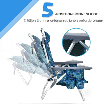 Ensemble de 3 chaises et table de plage, réglables et portables
