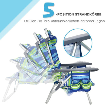 Ensemble de 3 chaises et table de plage, réglables et portables