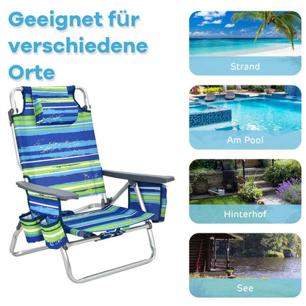 Ensemble de 3 chaises et table de plage, réglables et portables