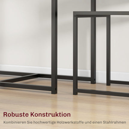 Ensemble table de bar noire 3 pièces avec 2 tabourets, MDF et acier