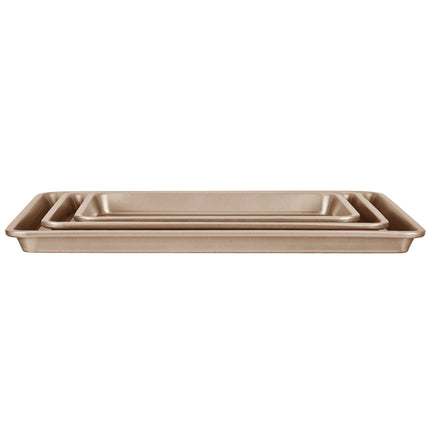 3-Piece Carbon Steel Baking Pan Set – Nonstick, Stackable
