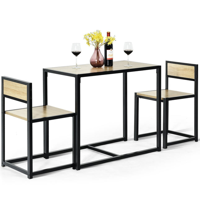 3-teiliges Esszimmer-Set – Tisch und 2 Stühle, platzsparend