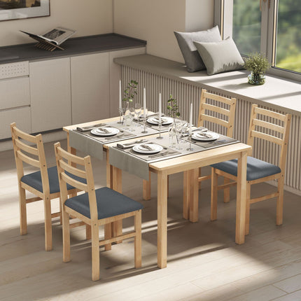 Ensemble de salle à manger 3 pièces avec 2 chaises, gain de place, en bois