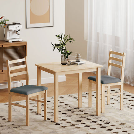 Ensemble de salle à manger 3 pièces avec 2 chaises, gain de place, en bois
