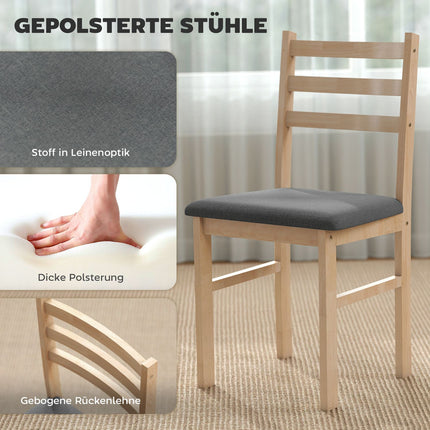 Ensemble de salle à manger 3 pièces avec 2 chaises, gain de place, en bois