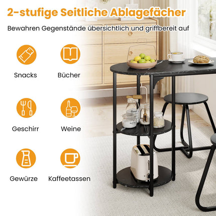 Ensemble de salle à manger 3 pièces avec table et 2 tabourets, gain de place