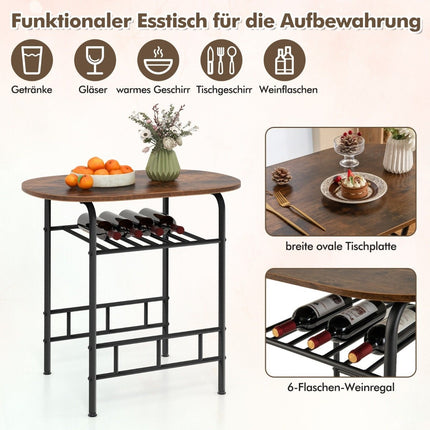 3-teiliges Esszimmer-Set mit Tisch und 2 Stühlen, platzsparend