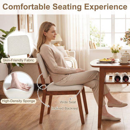 Ensemble de salle à manger 3 pièces avec chaises rembourrées, beige/naturel