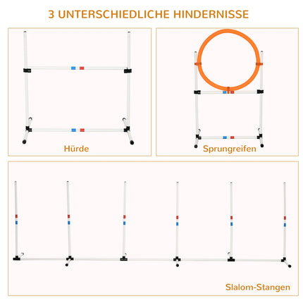Hund Agility Trainingsset, 3-teilig, leicht zu transportieren