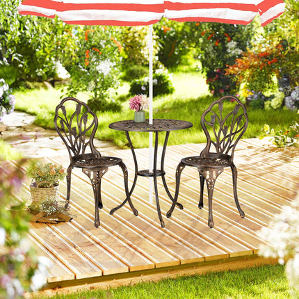 3-teiliges Blumen-Bistro-Set – Tisch und Stühle für die Terrasse