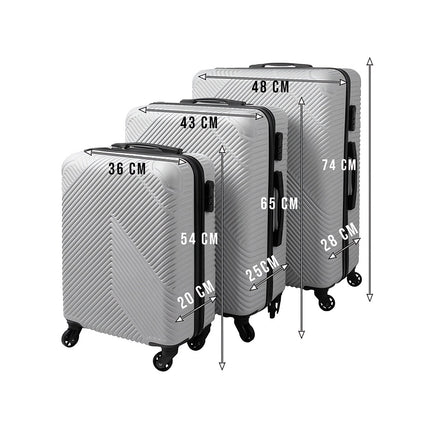 3-teiliges Koffer-Set – Leicht, robust, Grau