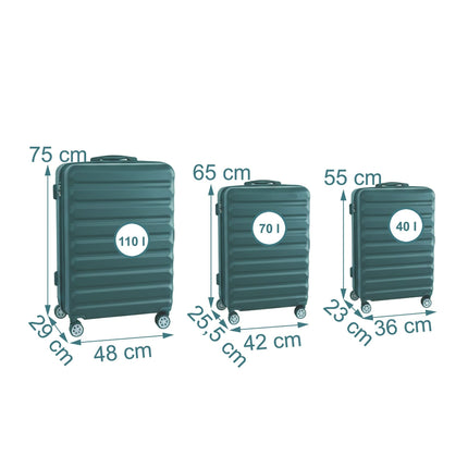 Ensemble de 3 valises rigides à roulettes
