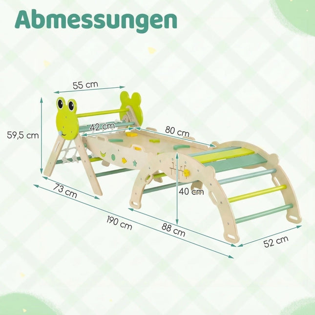 3-teiliges Kletterset für drinnen mit Rutsche und Schaukel
