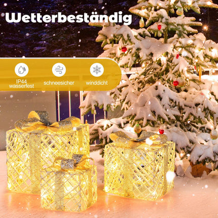 Coffret cadeau de 3 pièces avec 50 lumières blanc chaud