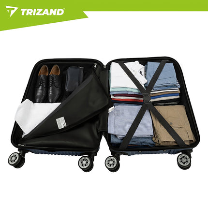 Ensemble de 3 valises bleu marine - Coque rigide, roulettes pivotantes
