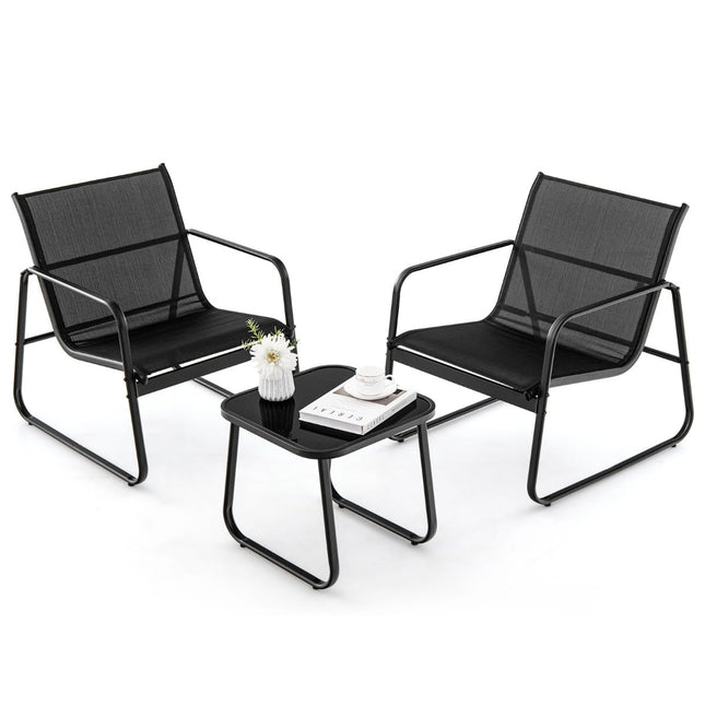 Ensemble de mobilier de jardin 3 pièces avec chaises et table