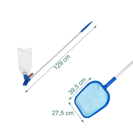 3-teiliges Poolreinigungsset mit Stange und Aufsätzen