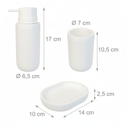 3-teiliges Badezimmer-Accessoire-Set aus Kunstharz