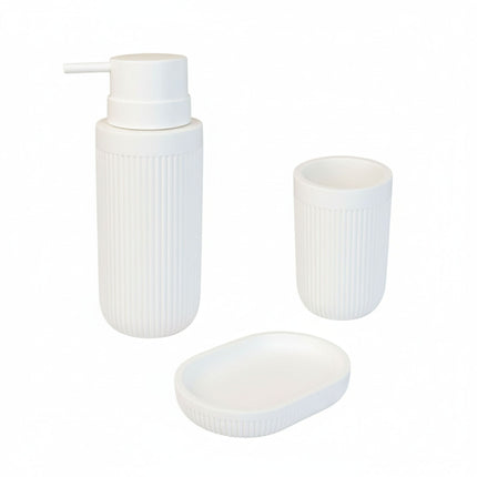 3-teiliges Badezimmer-Accessoire-Set aus Kunstharz