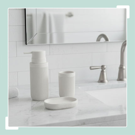 3-teiliges Badezimmer-Accessoire-Set aus Kunstharz