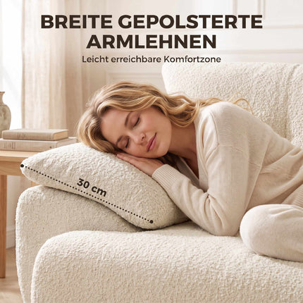 Canapé 3 places en chenille, sans cadre, assises extra larges
