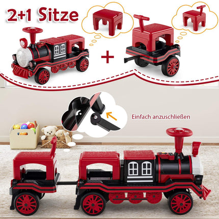 Train électrique 3 places pour enfants, 12 V, sièges amovibles