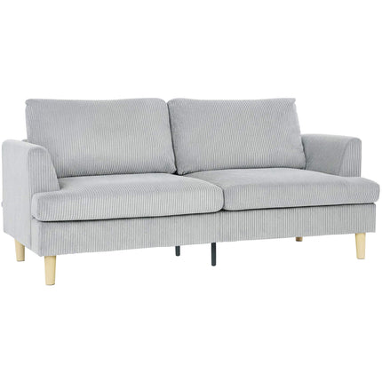 Canapé 3 places, mousse haute densité, tissu côtelé, 188 cm